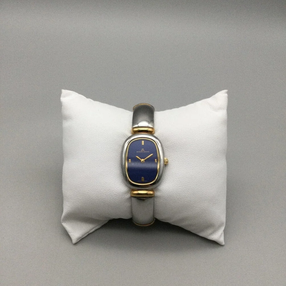 Jacques Lemans Womens Watch 21mm Blue Dial Oval Two Tone 1-899 New Battery 6" - Picture 2 of 13